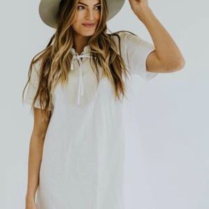 NWT Boutique White Embroidered Midi Dress